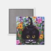 Aimant Funny Black Tuxedo Fleurs de chats Créationarts (Recto/Verso)