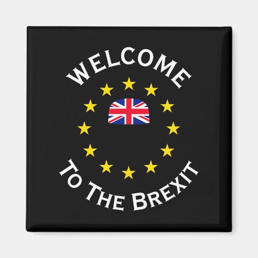 Aimant Funny Blue Yellow European Union Welcome To Brexit (Devant)