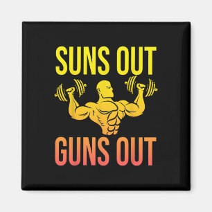 Aimant Funny Bodybuilding Fitness Sun's Out Guns Out Bice