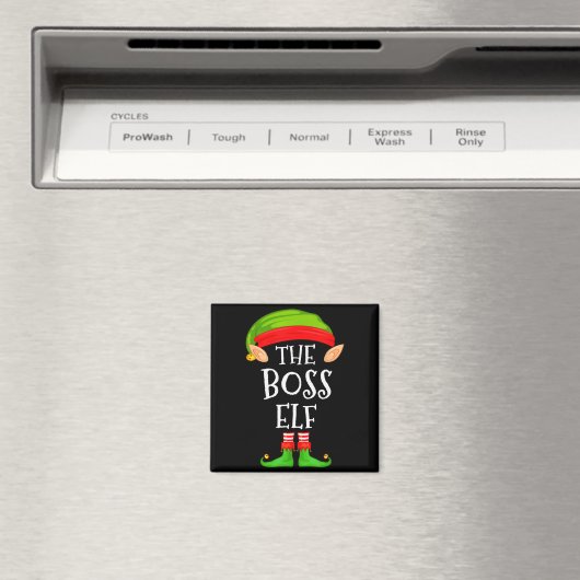 Aimant Funny Boss Elf Family Christmas Boss Elf Sweater M (In Situ (Lave-vaisselle))