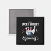 Aimant Funny Bowling Team Lucky Strikes Bowling Team Tee (Recto/Verso)