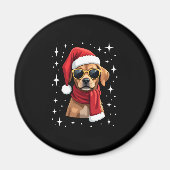 Aimant Funny Boxer Dog Christmas Lights Xmas Outfit Pajam (Devant)