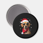 Aimant Funny Boxer Dog Christmas Lights Xmas Outfit Pajam (Recto/Verso)