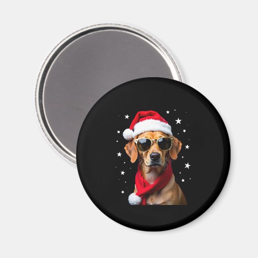 Aimant Funny Boxer Dog Christmas Lights Xmas Outfit Pajam (Recto/Verso)