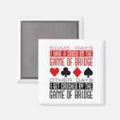 Aimant Funny Bridge Player Club écrasé jeu de pont (Recto/Verso)