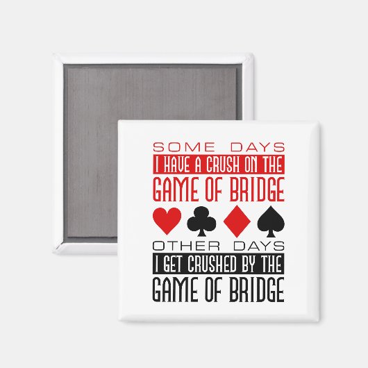 Aimant Funny Bridge Player Club écrasé jeu de pont (Recto/Verso)