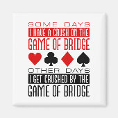 Aimant Funny Bridge Player Club écrasé jeu de pont (Devant)