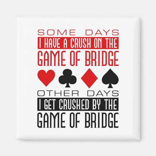 Aimant Funny Bridge Player Club écrasé jeu de pont (Devant)