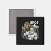 Aimant Funny Bros Bigfoot Et Yeti Brothers Sasquatch Awe (Recto/Verso)