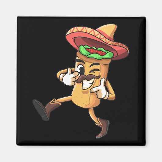 Aimant Funny Burrito Mexicain Cinco De Mayo Costume Fiest (Devant)