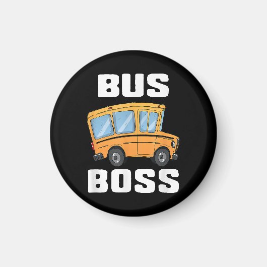 Aimant Funny Bus Boss School Bus Driver (Devant)