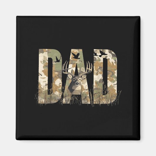 Aimant Funny Camo Dad Hunting Camouflage Deer Father's Da (Devant)