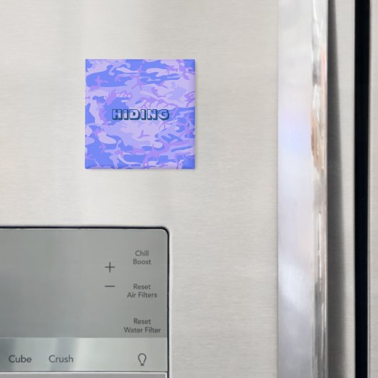 Aimant Funny Camouflage Pastel Blue Motif Abstrait (In situ (réfrigérateur))