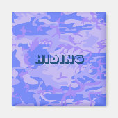 Aimant Funny Camouflage Pastel Blue Motif Abstrait (Devant)