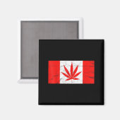 Aimant Funny Canada & Weed Leaf! Canadian New Flag Jo (Recto/Verso)