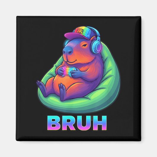 Aimant Funny Capybara Bruh Video Games Lovers (Devant)