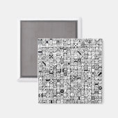 Aimant Funny Cartoon Faces Squares (Recto/Verso)