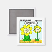 Aimant Funny Cartoon Flower Hungry For More Fertilizer (Recto/Verso)