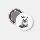 Aimant Funny Cat Face Illustration – Minimal Cute Cat Art (Recto/Verso)