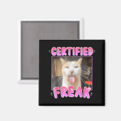 Aimant Funny Cat Lover Certified Freak Eat Cement Cursed (Recto/Verso)