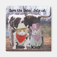 Funny Cats Cowboys Sauvez la date