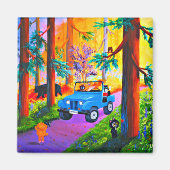 Aimant Funny Cats Jeep Créationarts (Devant)