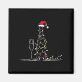 Aimant Funny Champagne Christmas Graphics Lights Lover Dr (Devant)