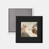 Aimant Funny Chat Dieu Création D'Adam Mème Jésus (Recto/Verso)