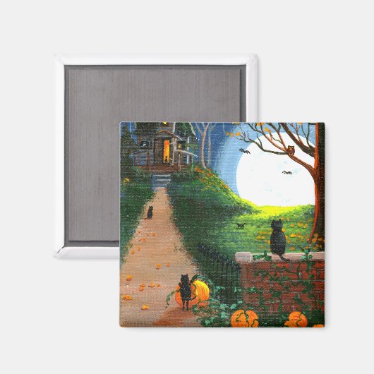 Aimant Funny Chat Halloween Créationarts (Recto/Verso)