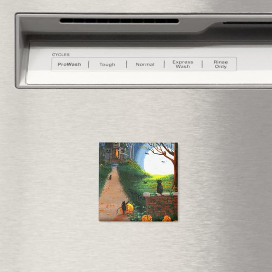 Aimant Funny Chat Halloween Créationarts (In Situ (Lave-vaisselle))