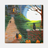 Aimant Funny Chat Halloween Créationarts (Devant)