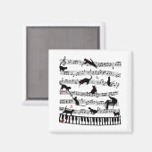 Aimant Funny Chat Music Note, Cadeau Pour Piano Player, M (Recto/Verso)