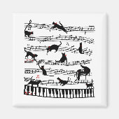 Aimant Funny Chat Music Note, Cadeau Pour Piano Player, M (Devant)