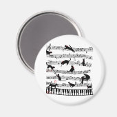 Aimant Funny Chat Music Note, Cadeau Pour Piano Player, M (Recto/Verso)
