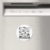Aimant Funny Chat Music Note, Cadeau Pour Piano Player, M (In Situ (Lave-vaisselle))