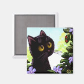 Aimant Funny Chat noir Ladybug Art Créationarts (Recto/Verso)