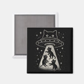 Aimant Funny Chat Ufo Cute Kitty Espace Alien Aes (Recto/Verso)