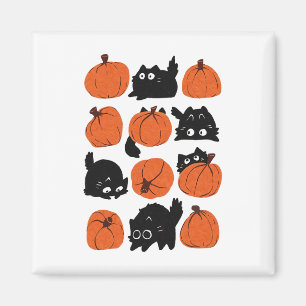 Aimant Funny Chats Retro Citrouille Super Halloween Thank