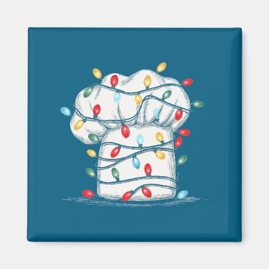 Aimant Funny Chef Christmas Graphics Lights Lover Cook Co (Devant)