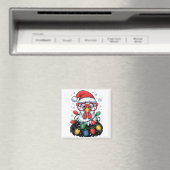 Aimant Funny Chicken Christmas Tree Lights Santa Hat Xmas (In Situ (Lave-vaisselle))