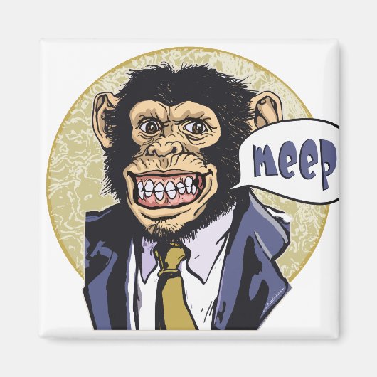 Aimant Funny Chimpanzé aller Meep par Mudge Studios (Devant)