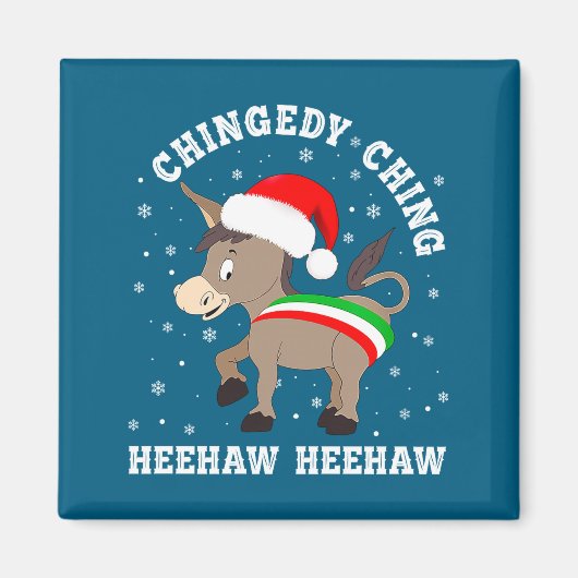 Aimant Funny Chingedy Ching Hee Haw Santa Merry Christmas (Devant)