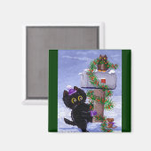 Aimant Funny Chistmas Chat Chouette Chouette Créationarts (Recto/Verso)