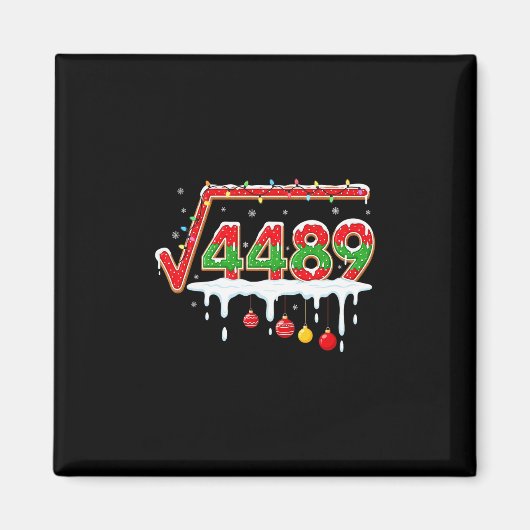 Aimant Funny Christmas 67 Meme Square Root 4489 Slang Mat (Devant)
