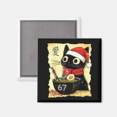 Aimant Funny Christmas 67 Six Seven Cat Ramen Japanese Ka (Recto/Verso)