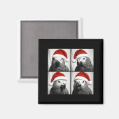 Aimant Funny Christmas African G Parrot Santa Photo Booth (Recto/Verso)