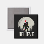 Aimant Funny Christmas Bigfoot Santa Hat Moon Sasquatch K (Recto/Verso)