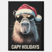 Aimant Funny Christmas Capy Holidays Xmas Capybara  (Recto)