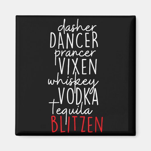 Aimant Funny Christmas Dasher Dancer Prancer Vixen Whiske (Devant)