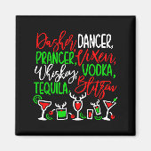 Aimant Funny Christmas Dasher Dancer Prancer Vixen Whiske (Devant)